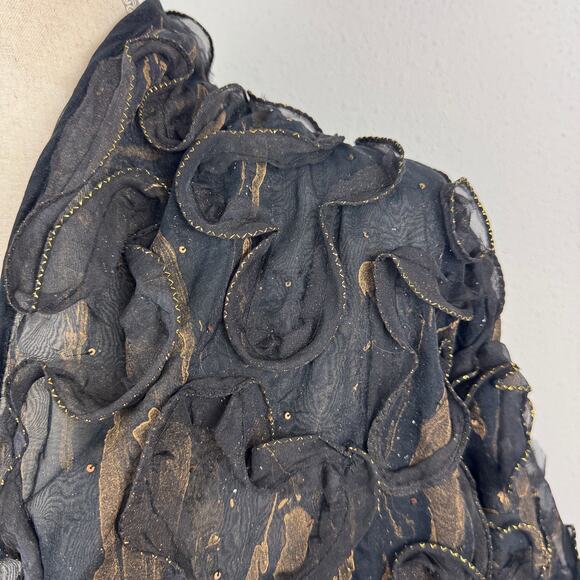 Dilemma Dhun Shroff Textured Black & Bronze Evening Topper Jacket - Picture 2 of 6